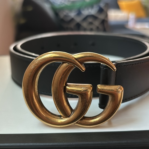 GG marmont belt with gold hardware size 75🖤💛🤍 - Picture 5 of 9